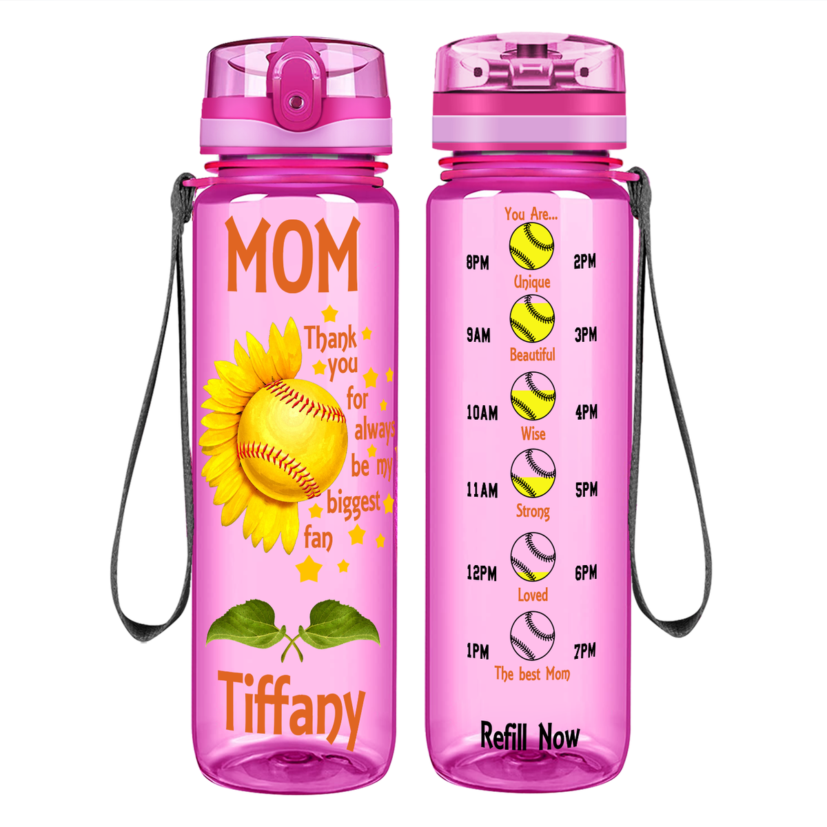 Thank you for Always be my Biggest Fan on 32 oz Motivational Tracking Water Bottle