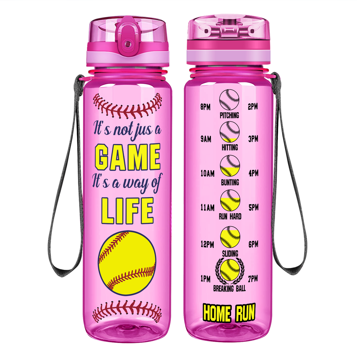 It's Not Just a Game It's a Way of Life on 32 oz Motivational Tracking Water Bottle