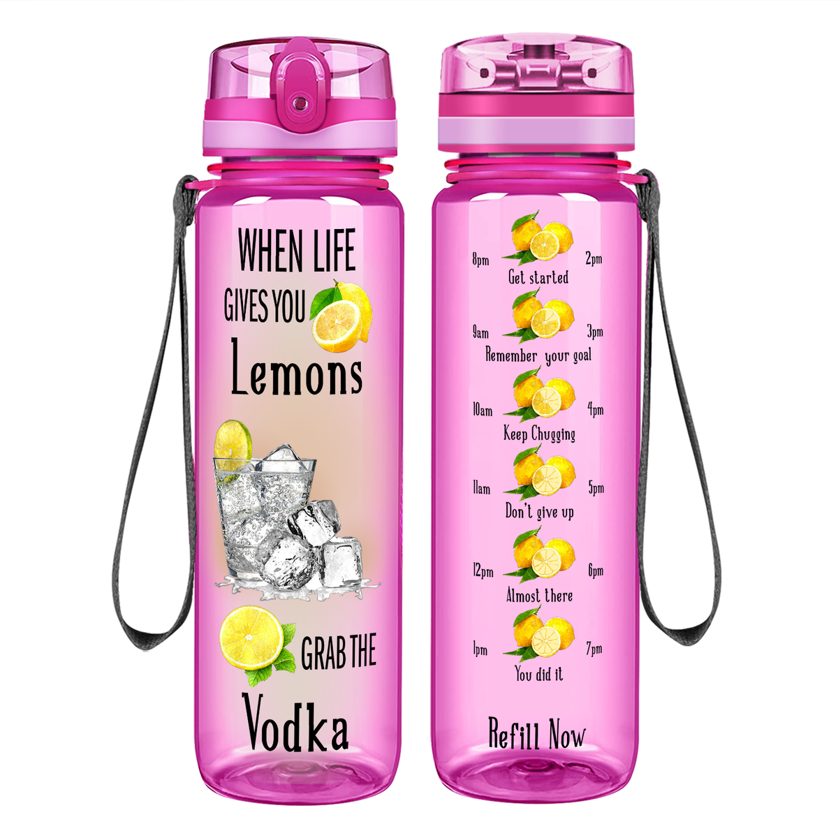 Grab the Vodka on 32 oz Motivational Tracking Water Bottle