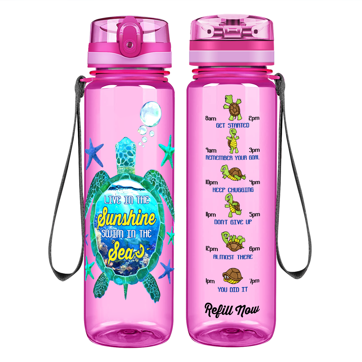 Live In The Sunshine Swim in The Sea on 32 oz Motivational Tracking Water Bottle