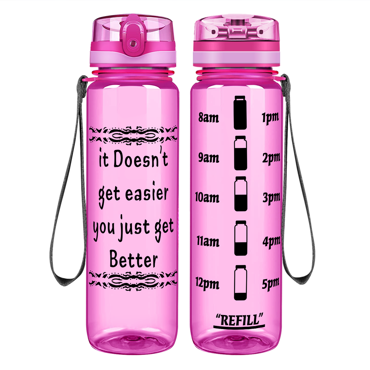 You Just Get Better on 32 oz Motivational Tracking Water Bottle