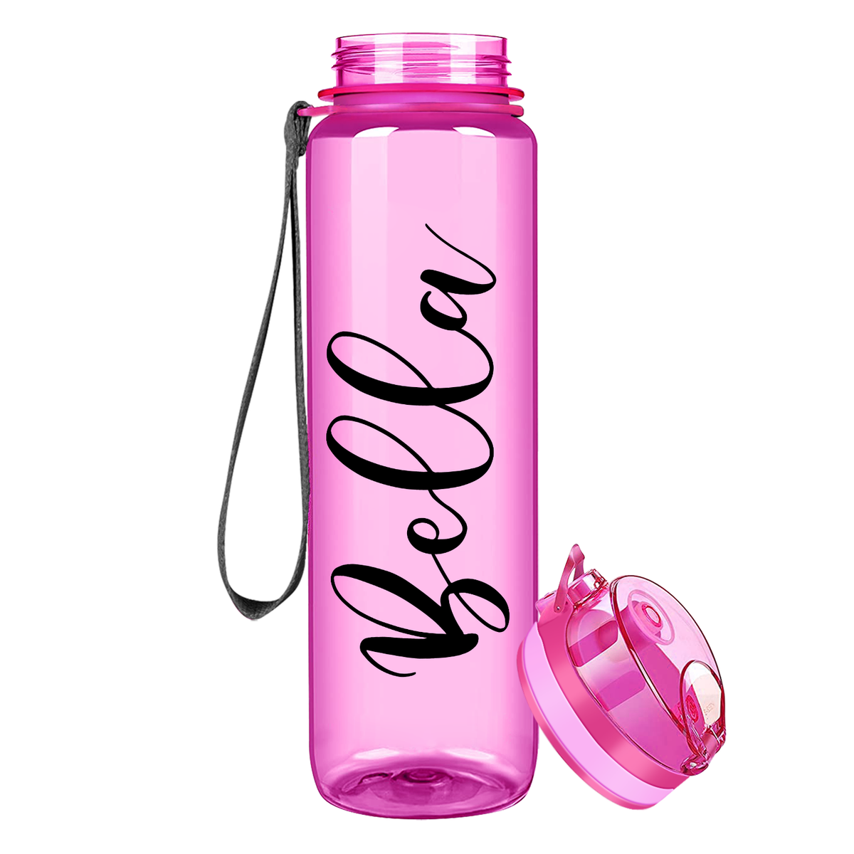 Pink 32 oz Personalized Motivational Tracking Water Bottle