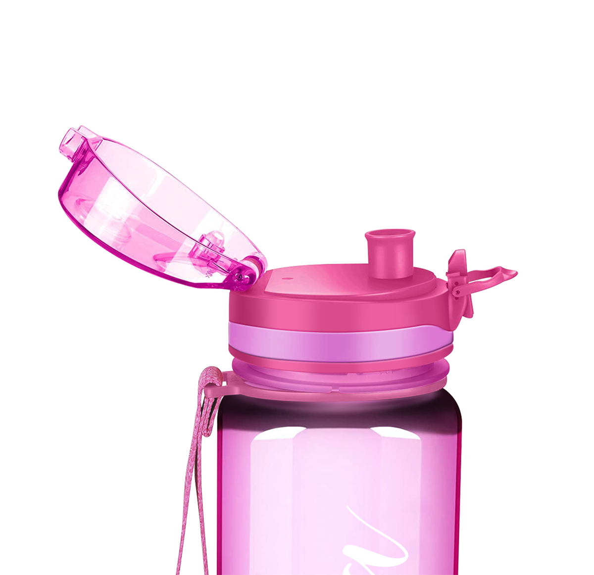 Pink 32 oz Personalized Motivational Tracking Water Bottle