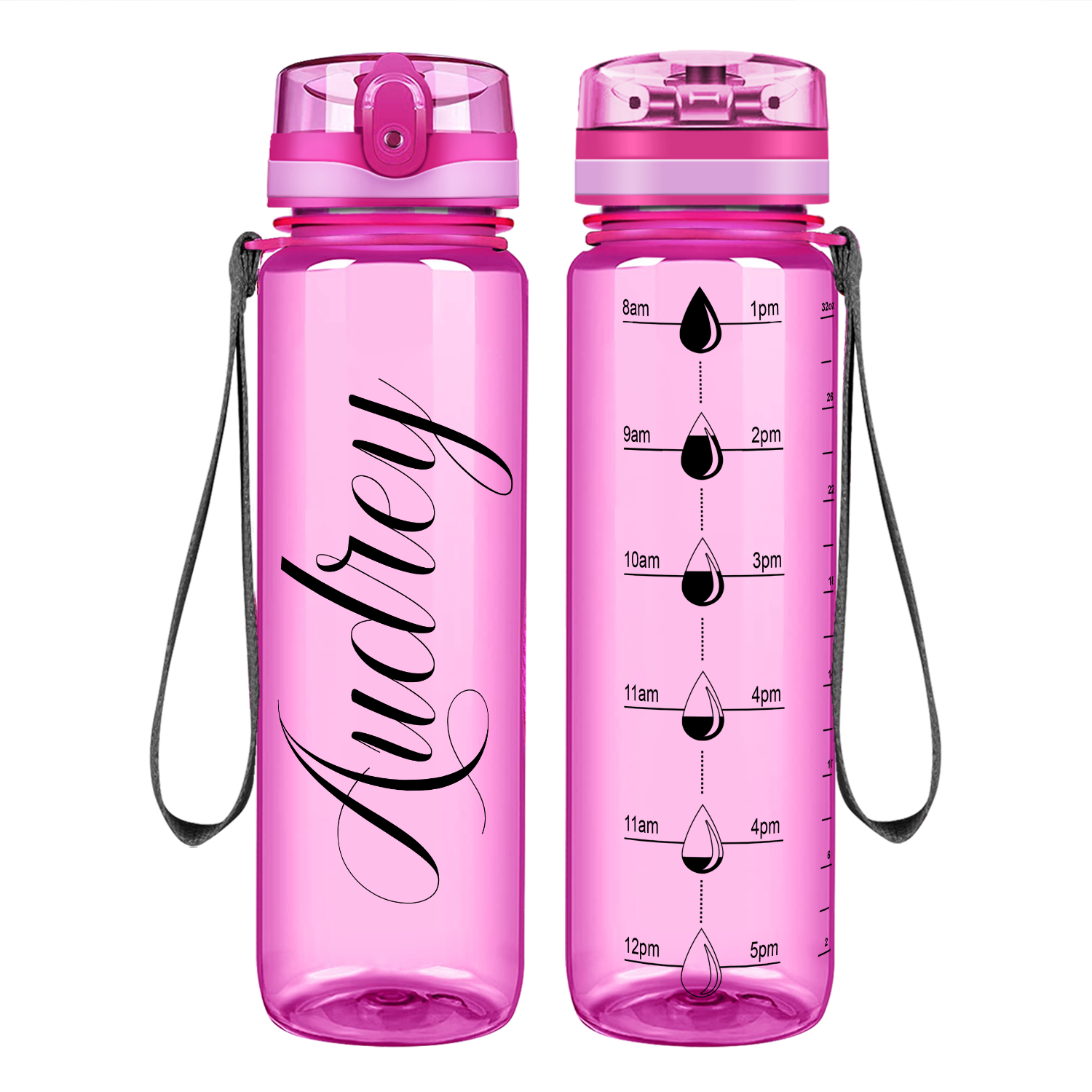 Cuptify Personalized Pink Gloss Water Bottle