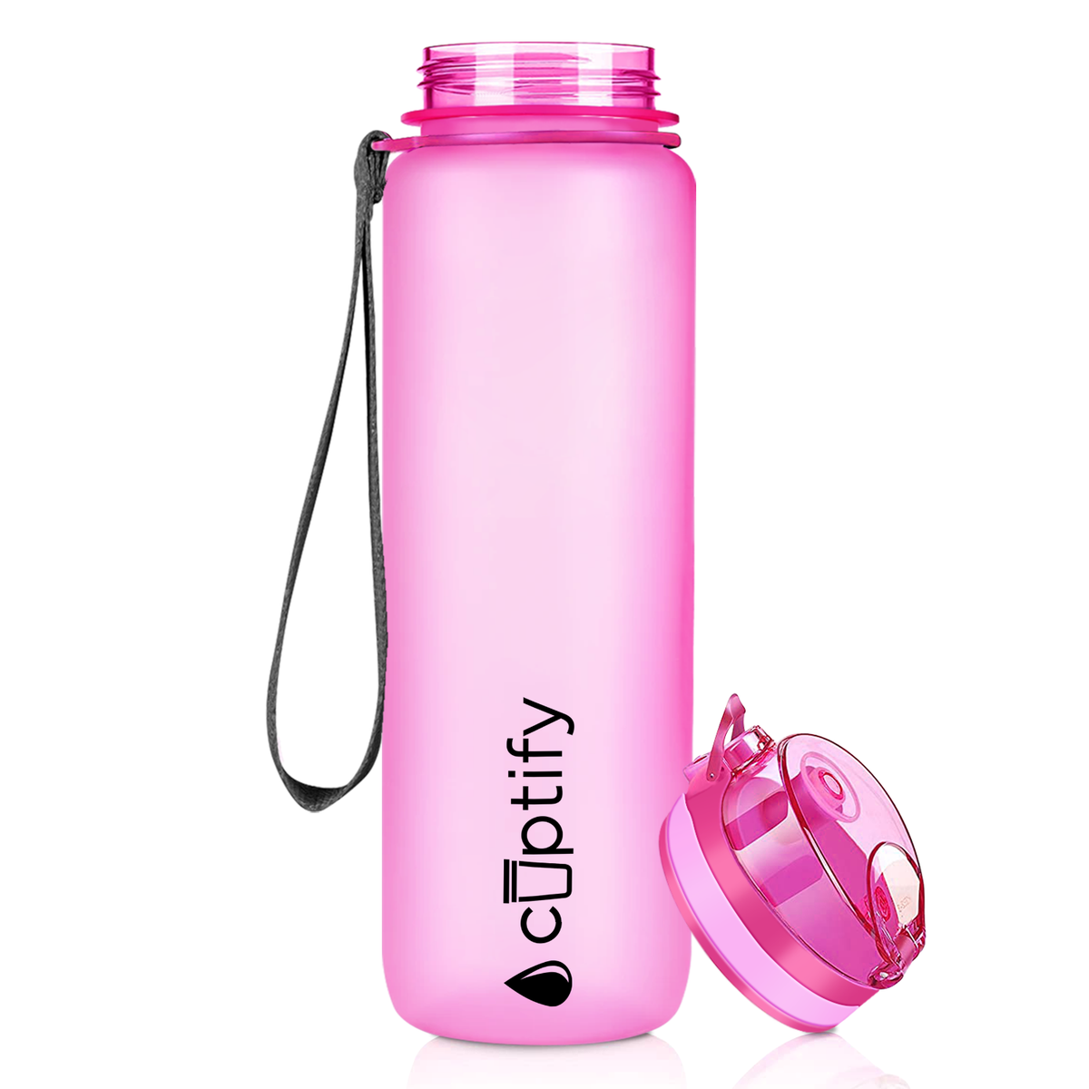Pink Frosted 32 oz Hydration Tracker Water Bottle