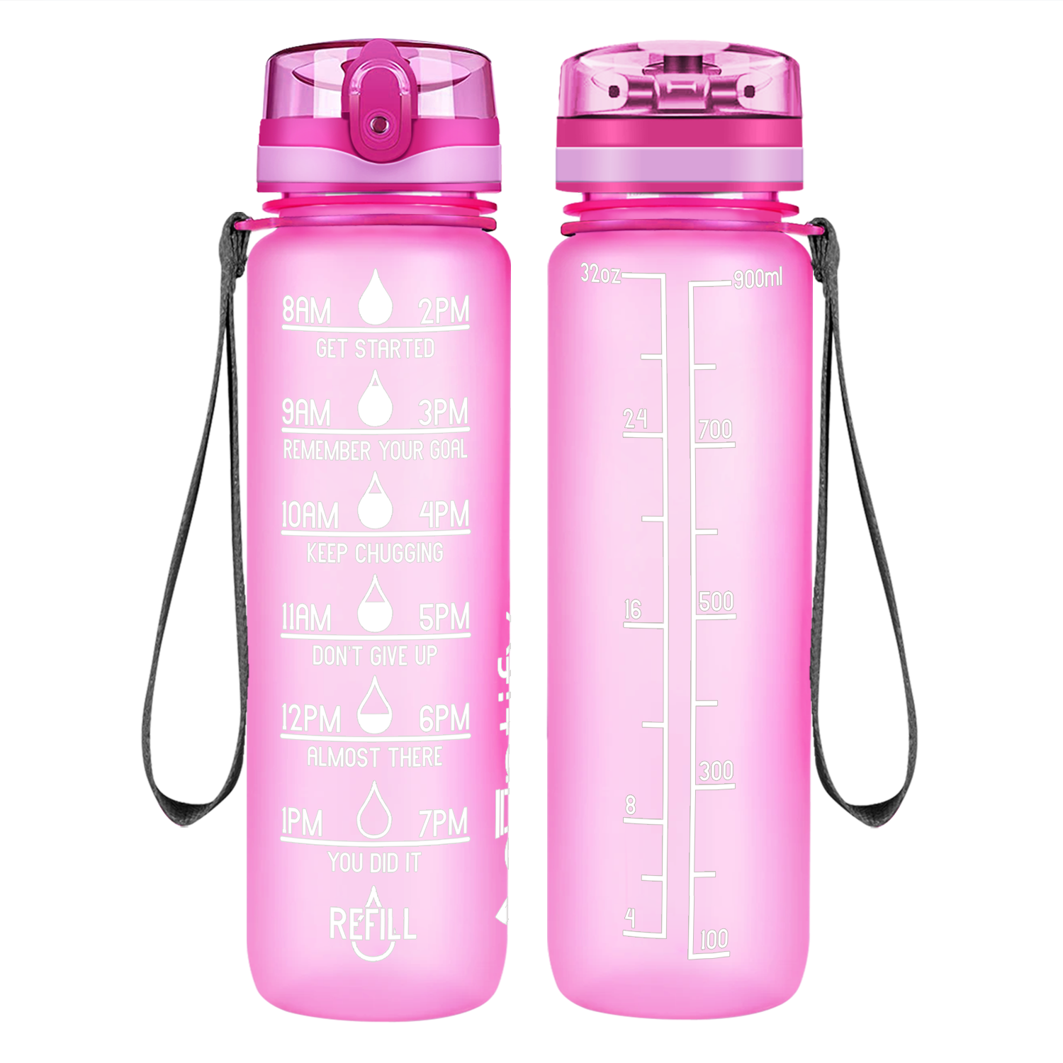 Cuptify Pink Frosted Motivational Water Bottle