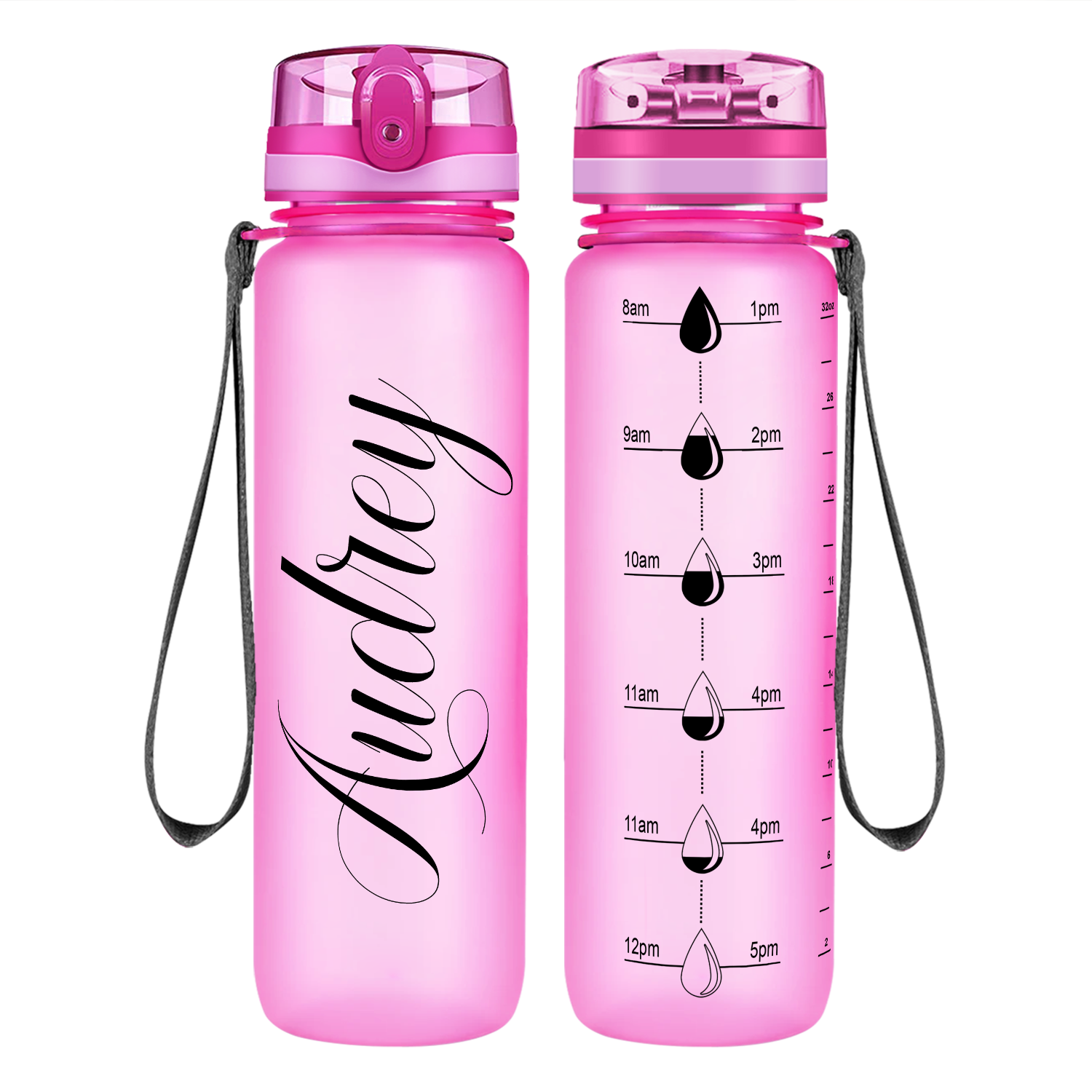 Personalized Pink Water Bottle with Name