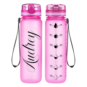 Cuptify Personalized Pink Frosted Water Bottle