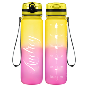 Cuptify Personalized Pink Lemonade Frosted Water Bottle
