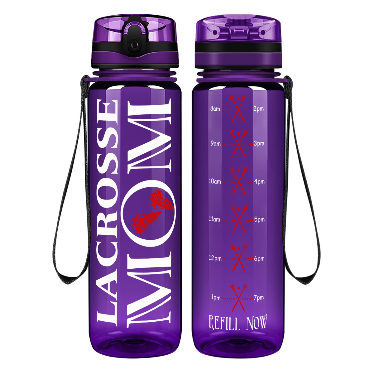 Lacrosse Mom on 32 oz Motivational Tracking Water Bottle