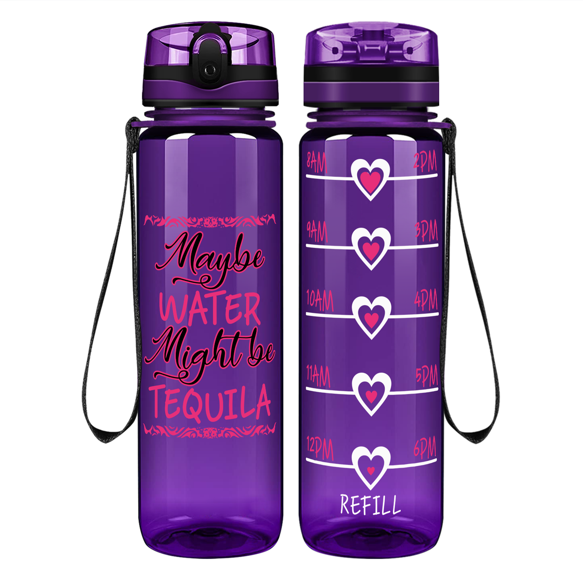 Might be Tequila on 32 oz Motivational Tracking Water Bottle