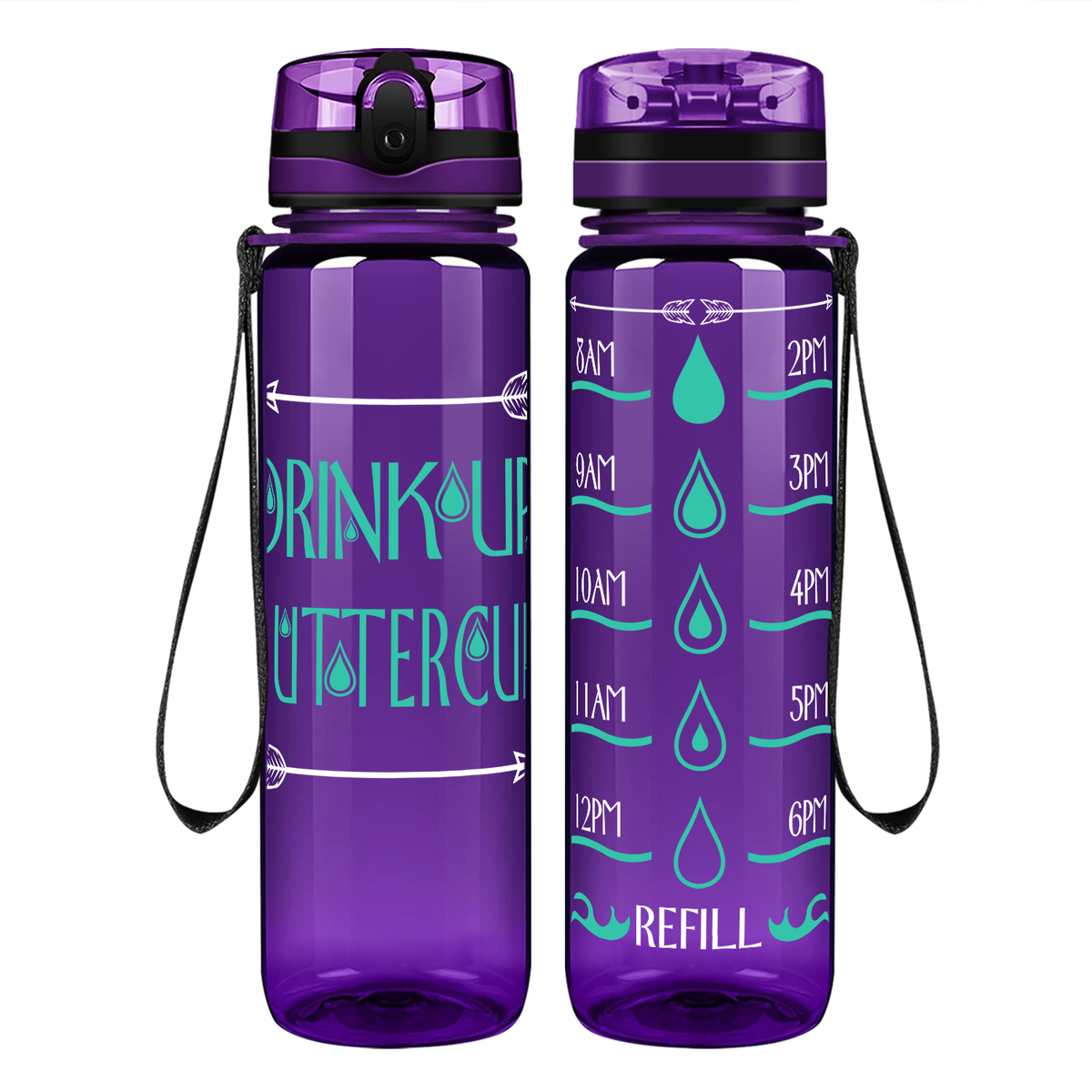 Buttercup Drink Up on 32 oz Motivational Tracking Water Bottle