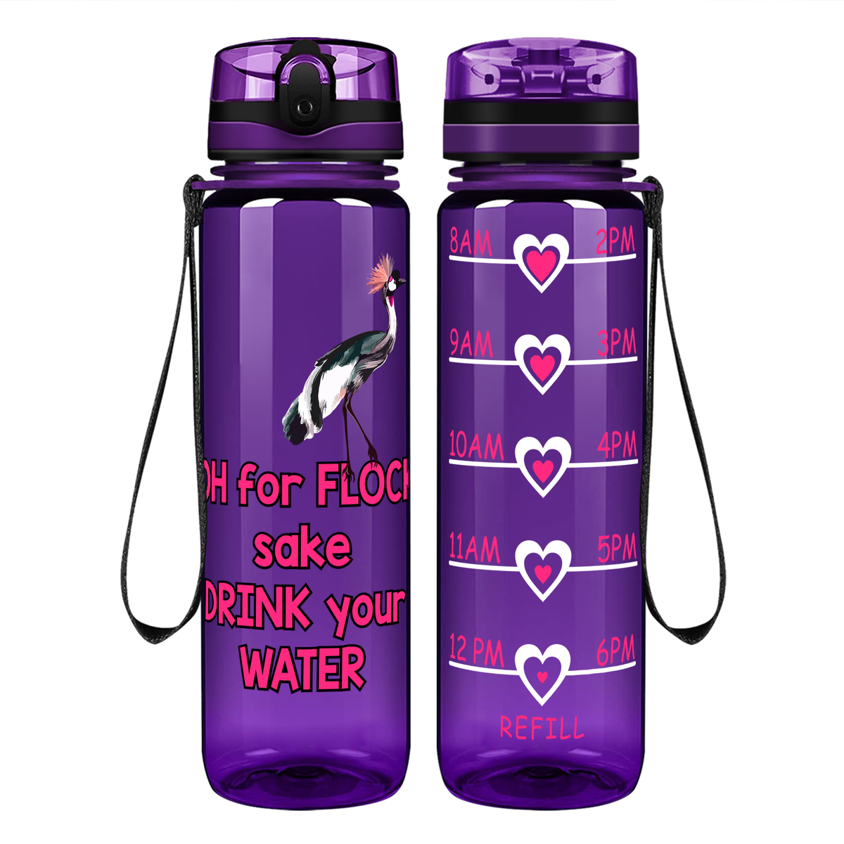 Flock Drink Your Water on 32 oz Motivational Tracking Water Bottle