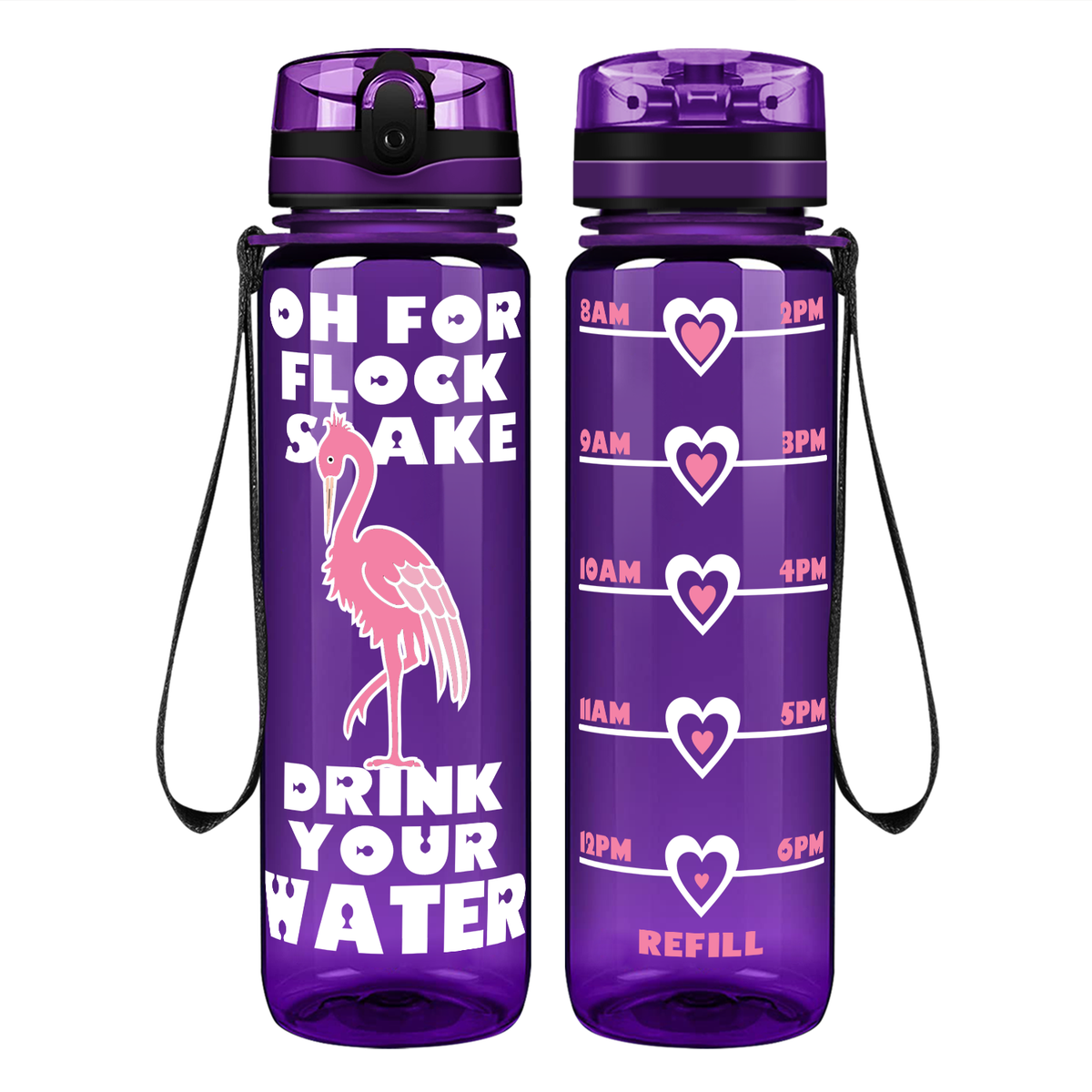For Flock Sake on 32 oz Motivational Tracking Water Bottle