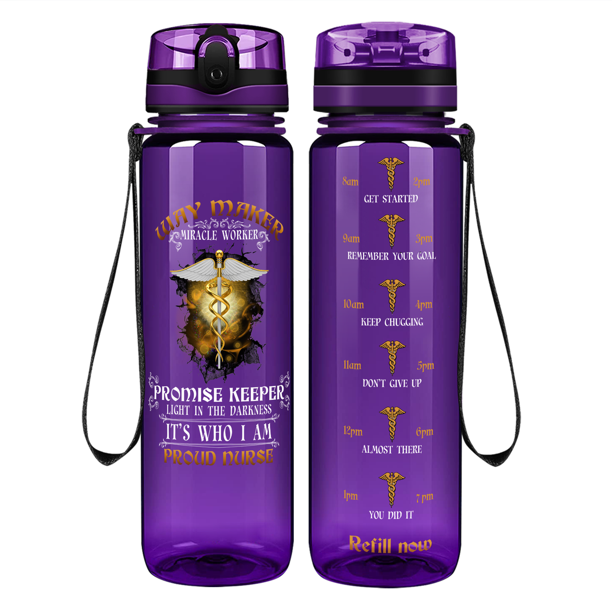 Miracle Worker on 32oz Motivational Tracking Water Bottle