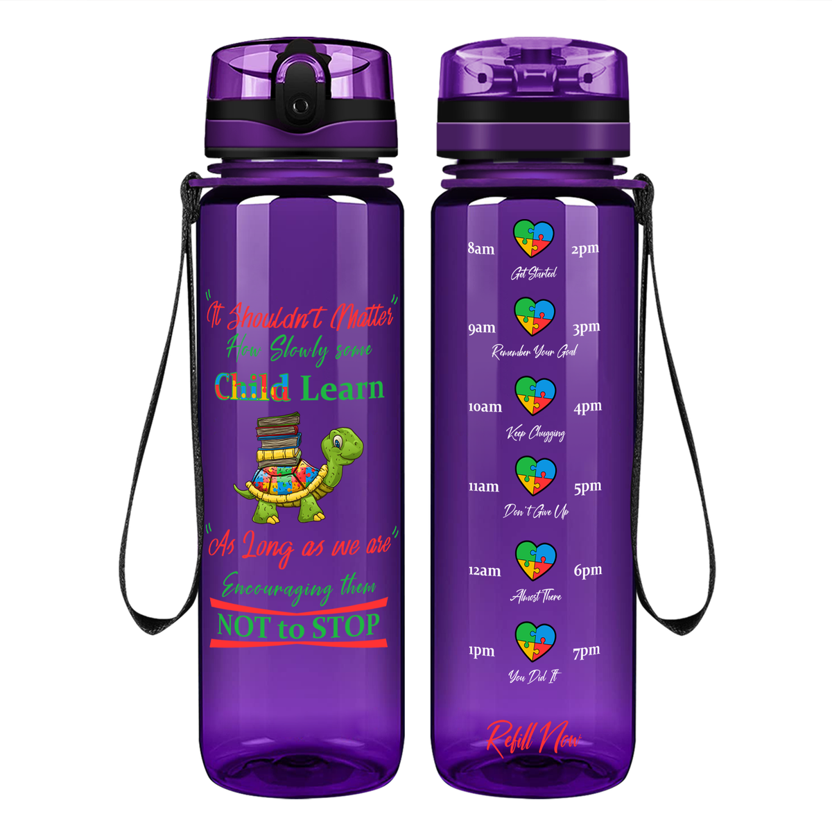 It Shouldn’t Matter on 32 oz Motivational Tracking Autism Water Bottle