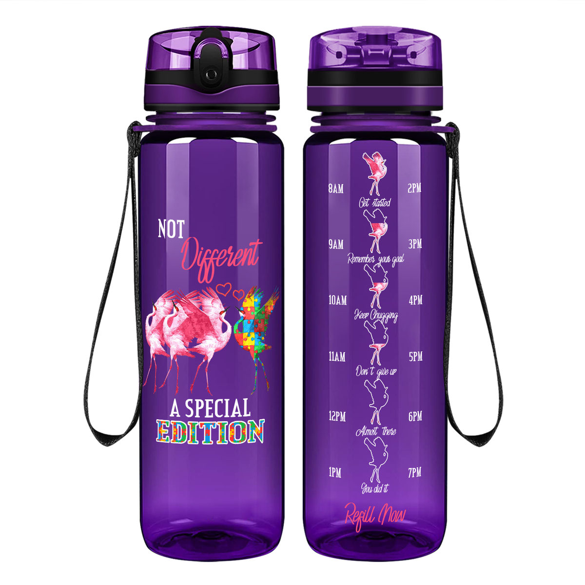 Not Different A Special Edition Autism on 32 oz Motivational Tracking Water Bottle