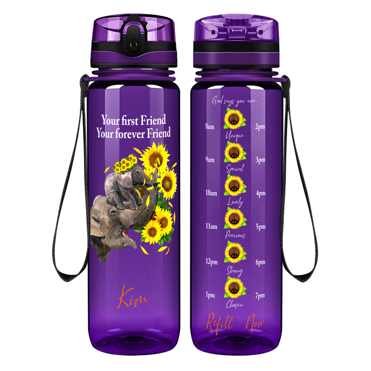 Personalized Your Forever Friend on 32 oz Motivational Tracking Water Bottle