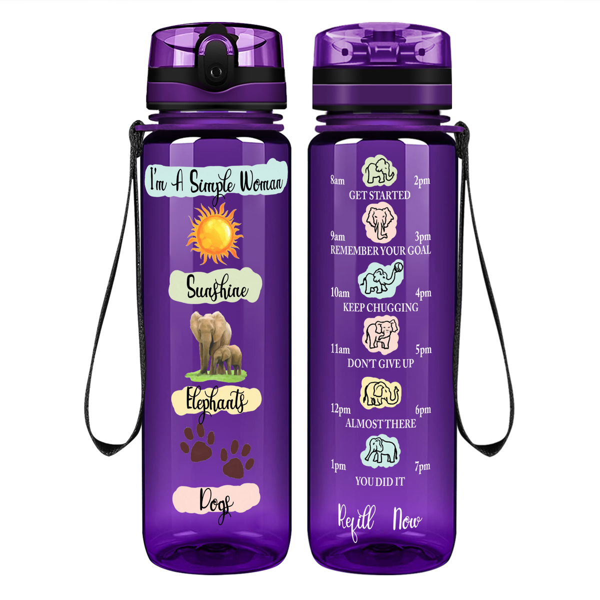 I'm a Simple Woman on 32 oz Motivational Tracking Water Bottle