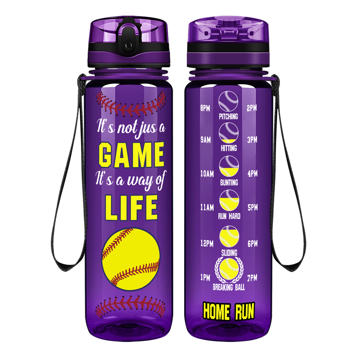 It's Not Just a Game It's a Way of Life on 32 oz Motivational Tracking Water Bottle