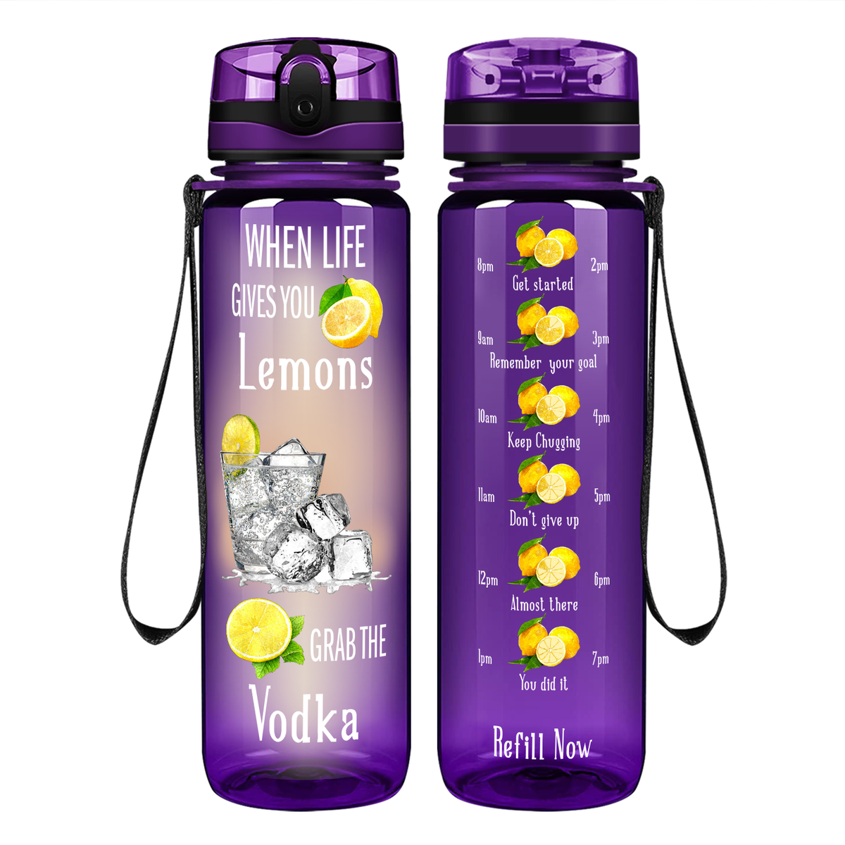 Grab the Vodka on 32 oz Motivational Tracking Water Bottle