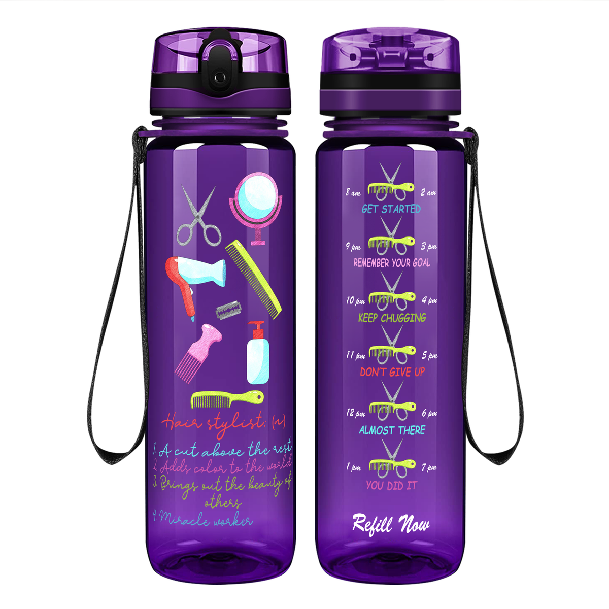 Hairstylist Miracle Worker on 32 oz Motivational Tracking Water Bottle