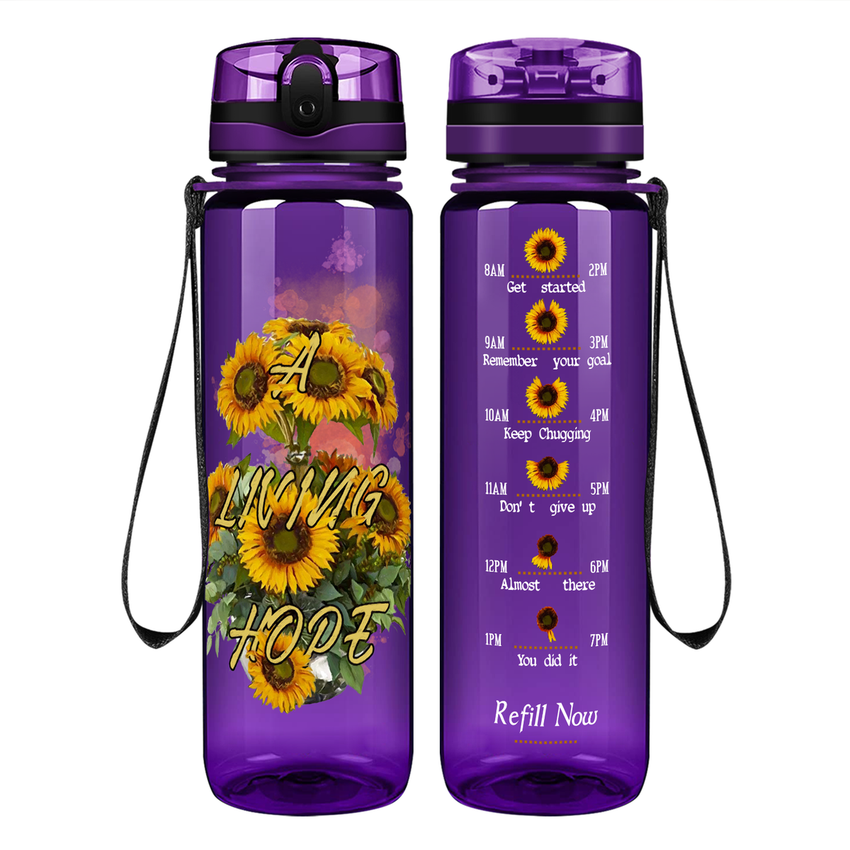 A Living Hope on 32 oz Motivational Tracking Water Bottle