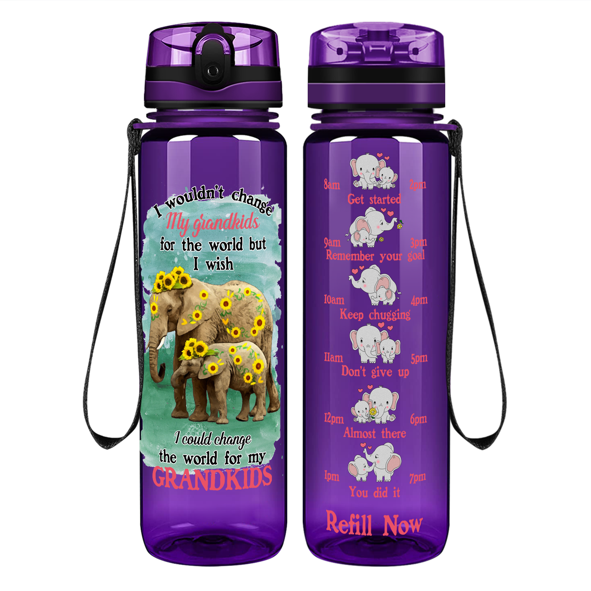 Change The World for My Grandkids on 32 oz Motivational Tracking Water Bottle