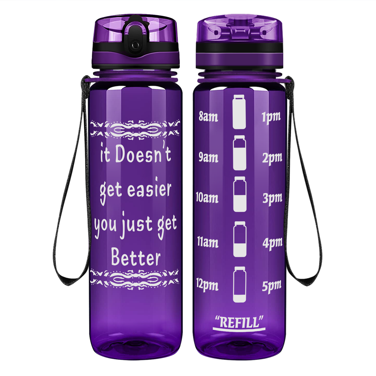 You Just Get Better on 32 oz Motivational Tracking Water Bottle