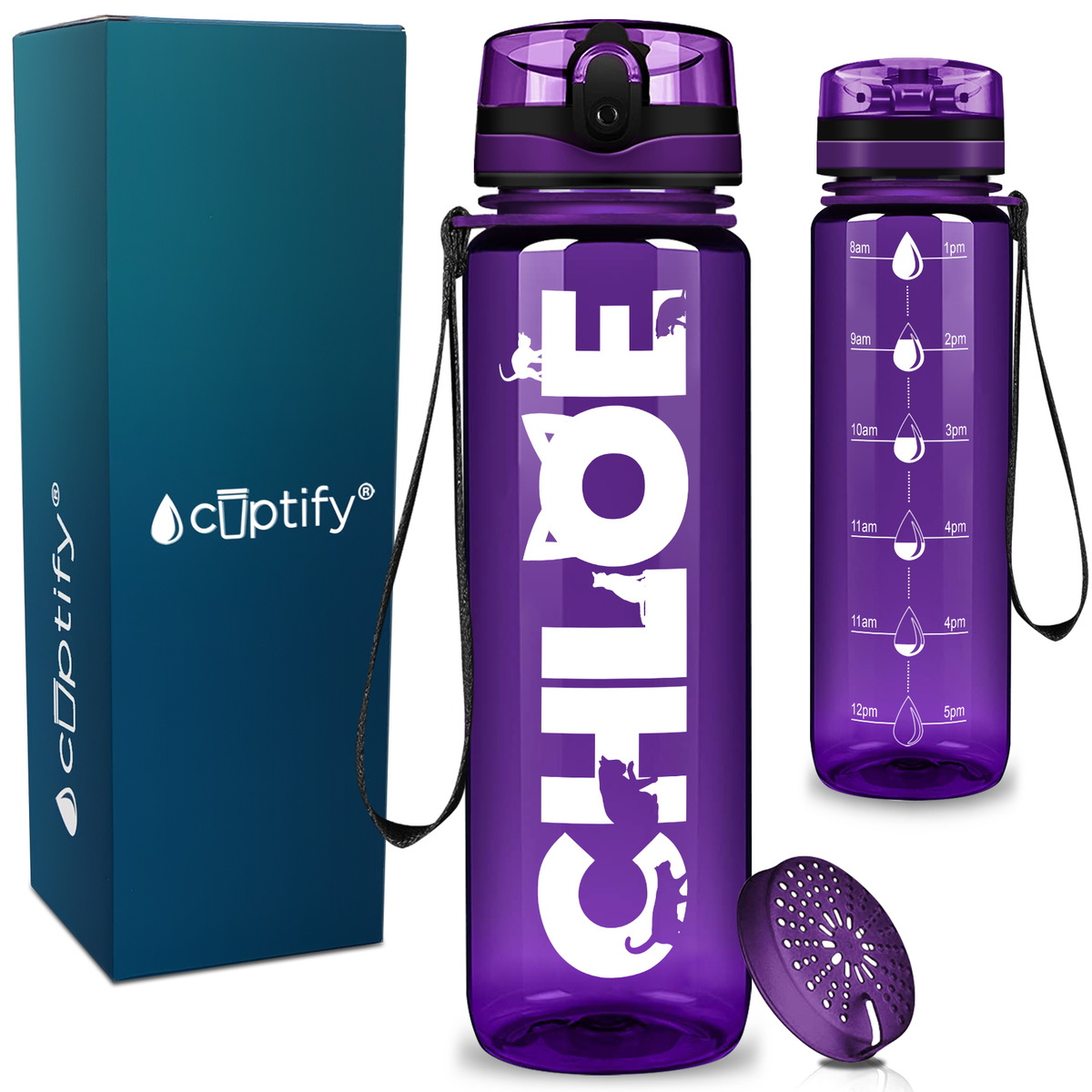 Personalized Cat Kids Water Bottle