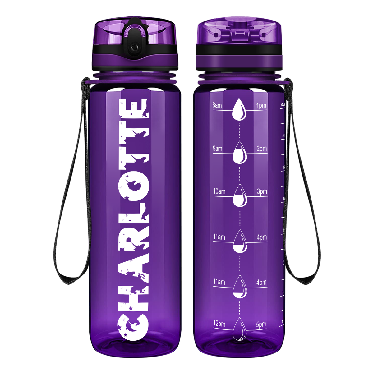 Cuptify Kids Personalized on Purple Motivational Tracking Water Bottle