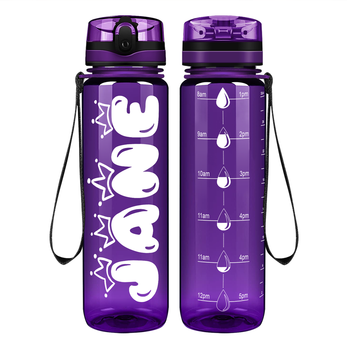 Personalized Girls on 32 oz Motivational Tracking Water Bottle