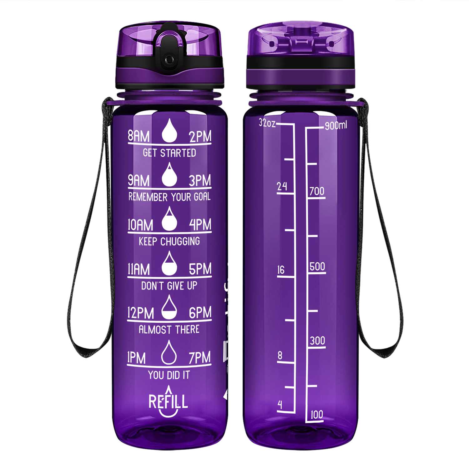 Cuptify Purple Gloss Motivational Water Bottle