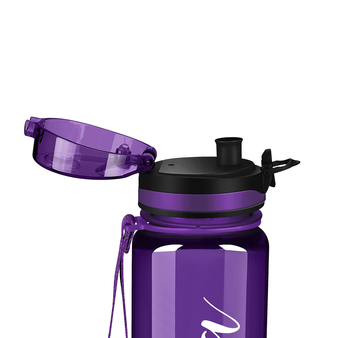 Purple 32 oz Personalized Motivational Tracking Water Bottle