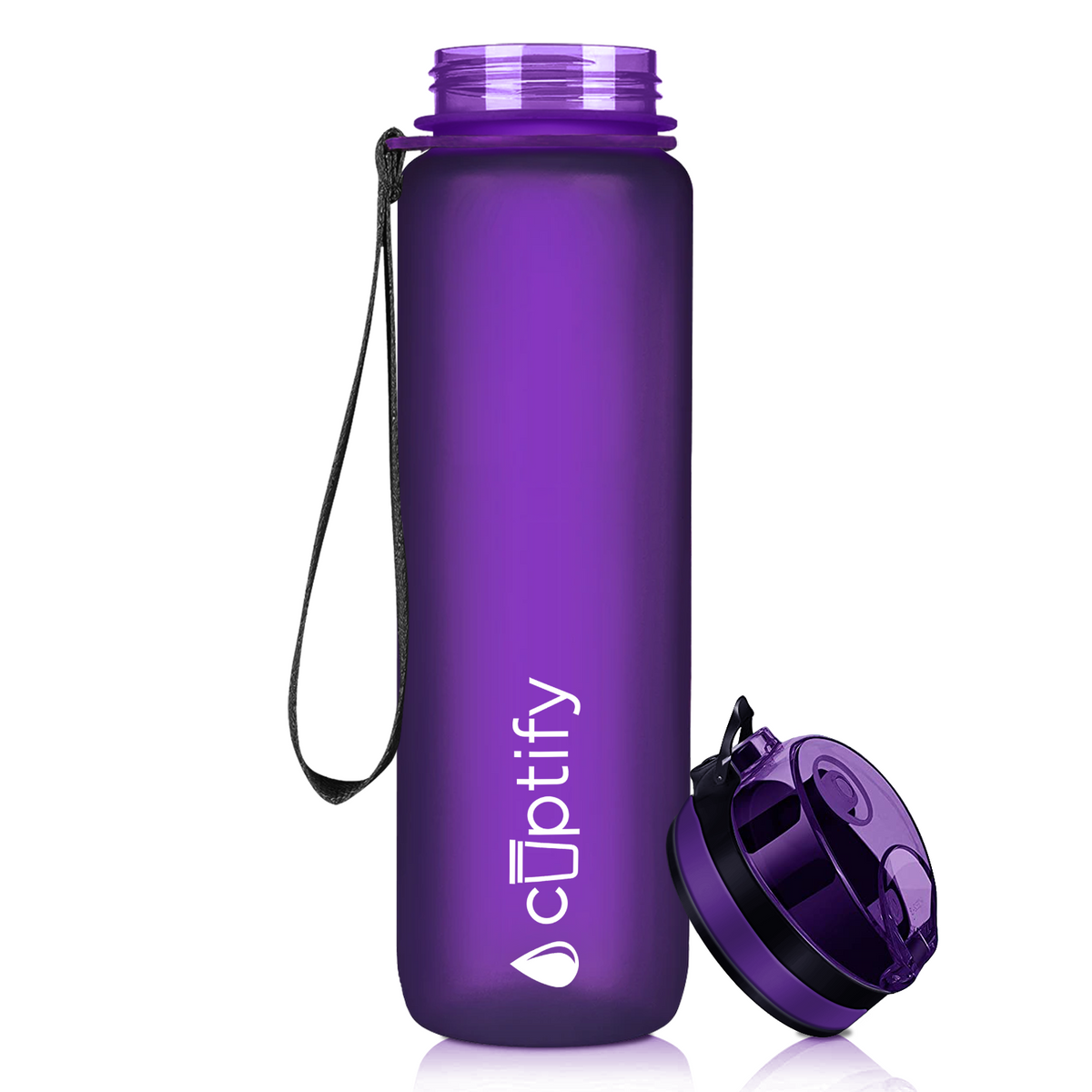 Purple Frosted 32 oz Hydration Tracker Water Bottle