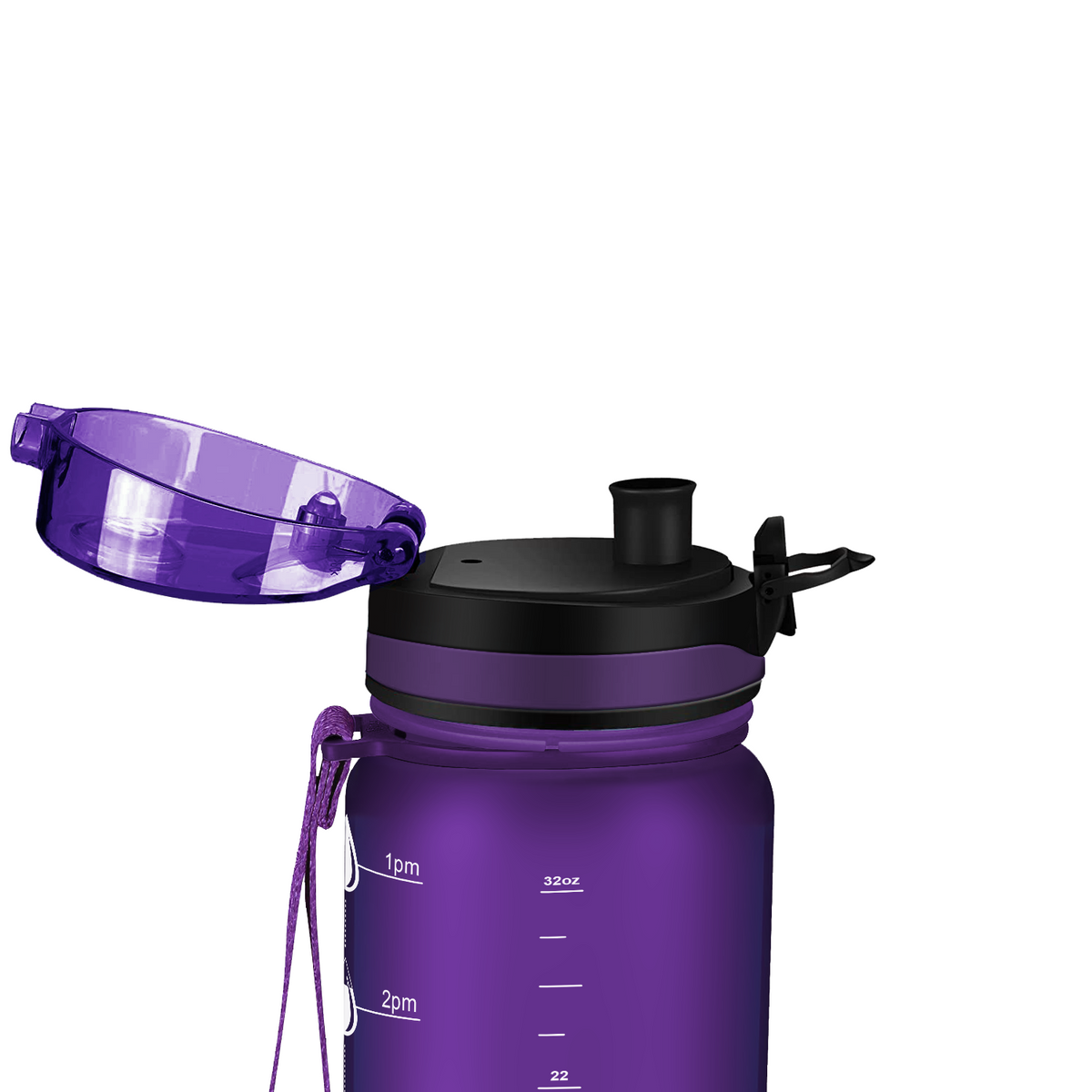 Kids Personalized on Purple Frosted 32 oz Motivational Tracking Water Bottle