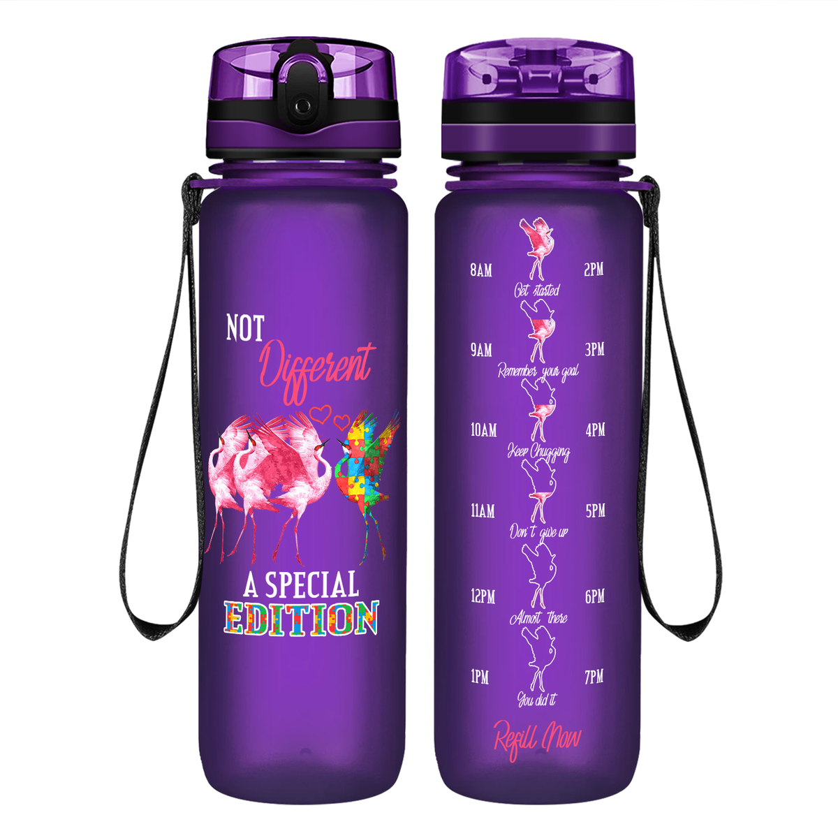 Not Different A Special Edition Autism on 32 oz Motivational Tracking Water Bottle