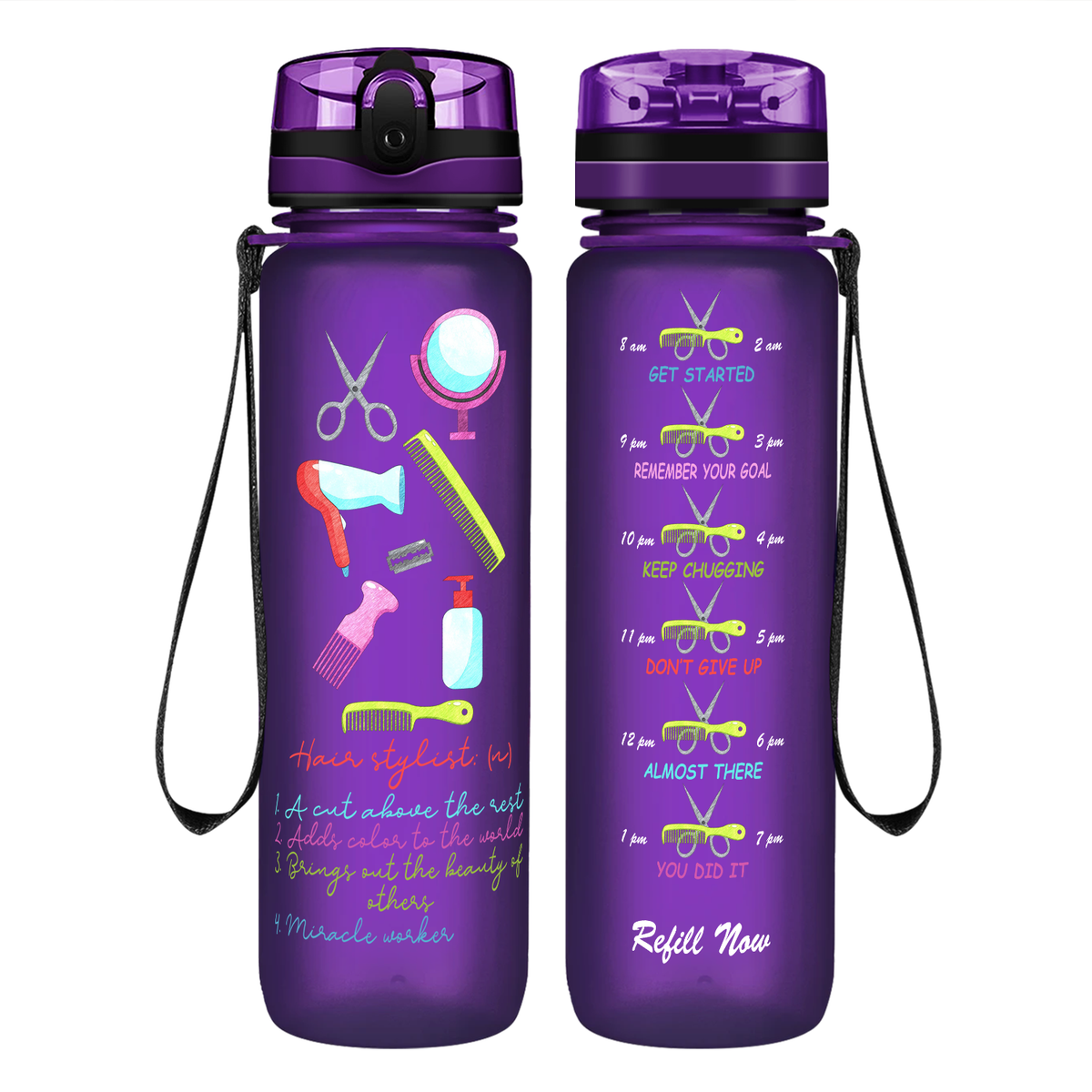 Hairstylist Miracle Worker on 32 oz Motivational Tracking Water Bottle