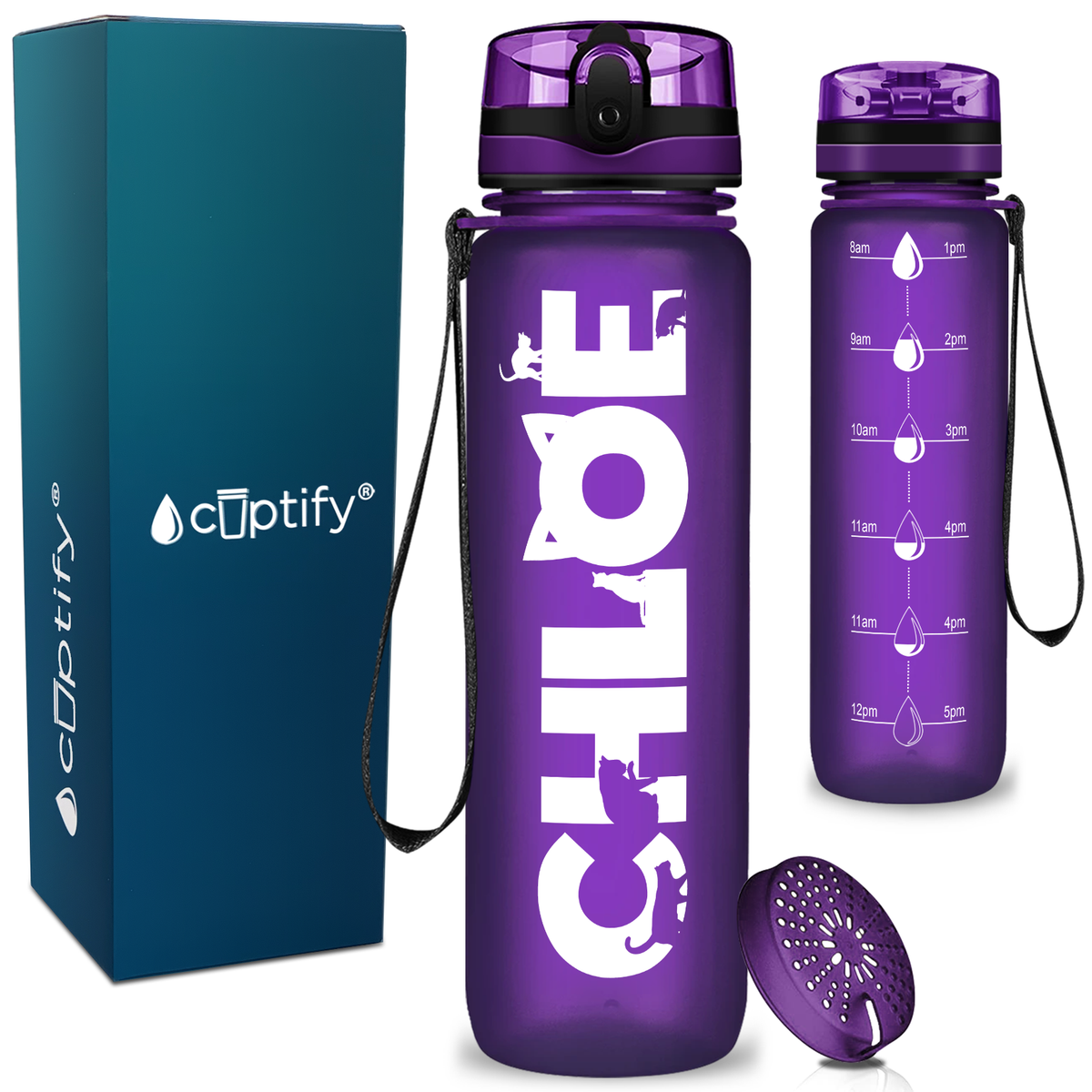 Personalized Cat Kids Water Bottle