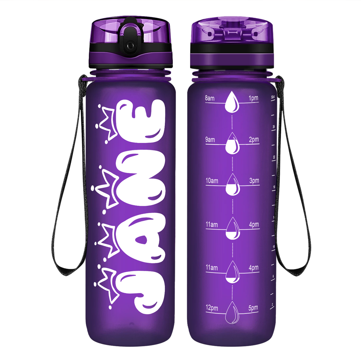 Personalized Girls on 32 oz Motivational Tracking Water Bottle
