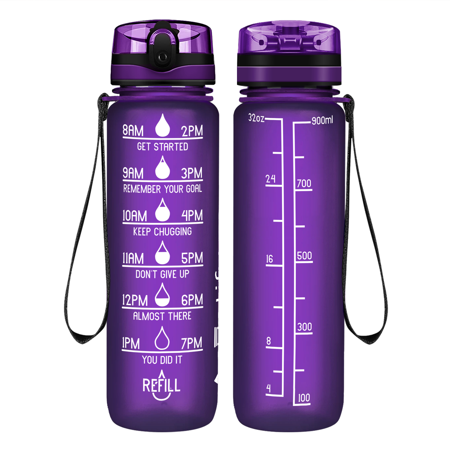 Cuptify Purple Frosted Motivational Water Bottle