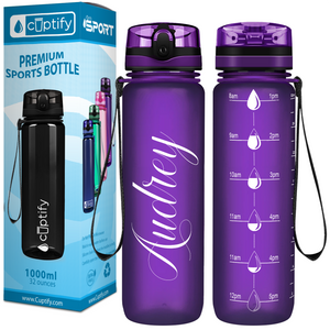 Personalized Purple Frosted 32 oz Water Bottle