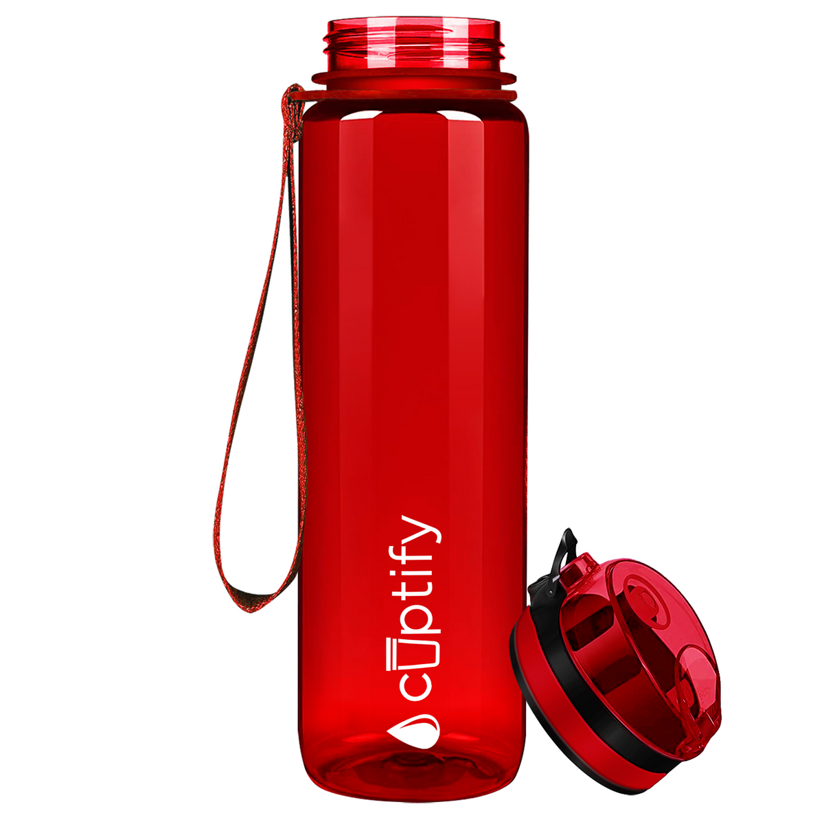 Red Gloss 32 oz Hydration Tracker Water Bottle