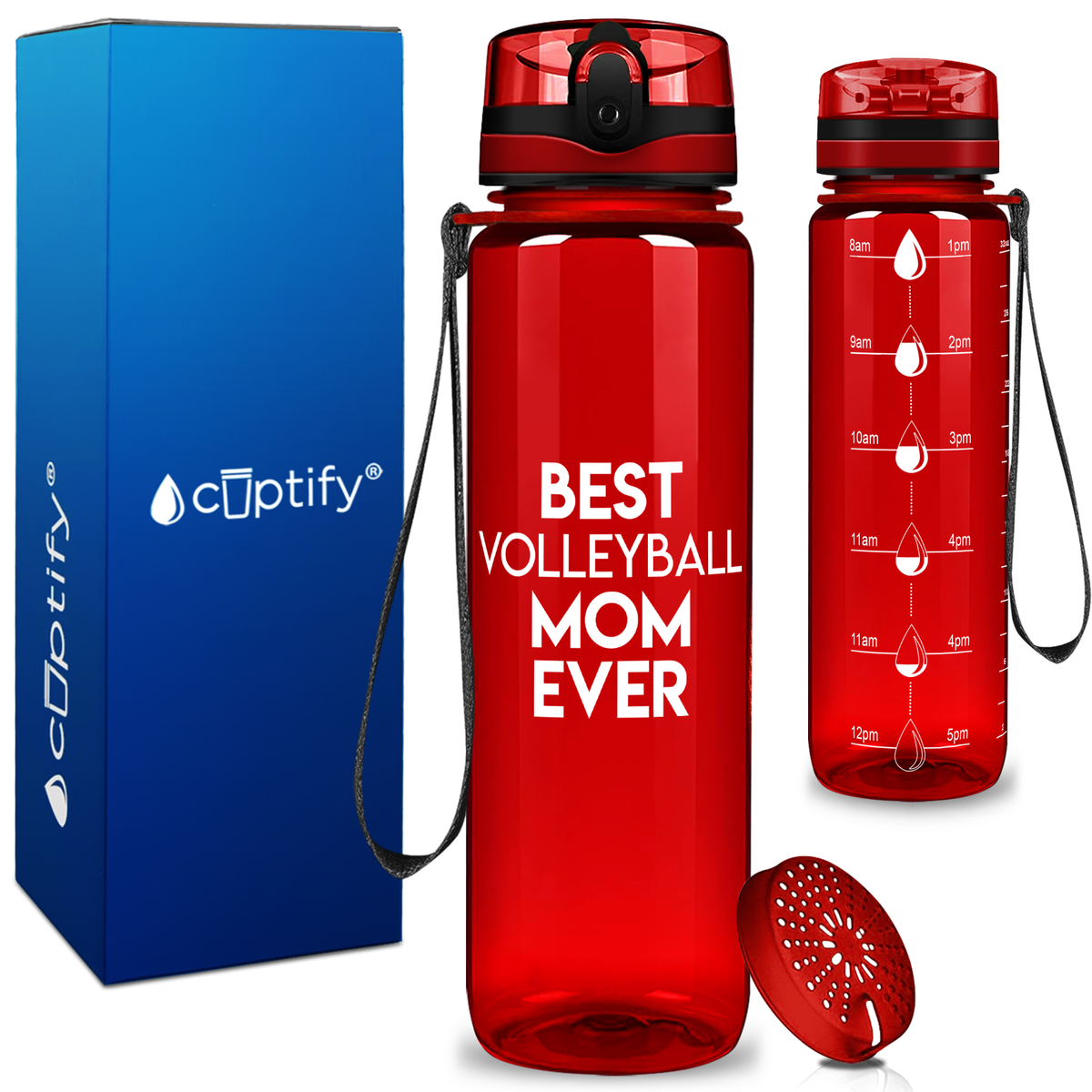 Best Volleyball Mom Ever on 32 oz Motivational Tracking Water Bottle