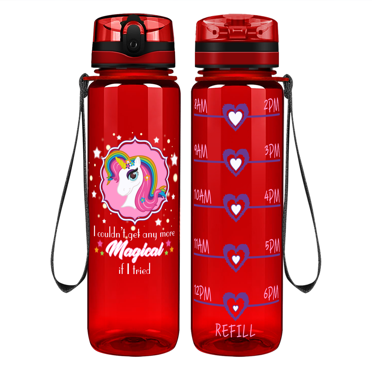 Any More Magical on 32 oz Motivational Tracking Water Bottle