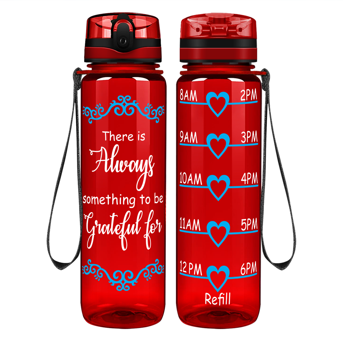 Something to be Grateful on 32 oz Motivational Tracking Water Bottle