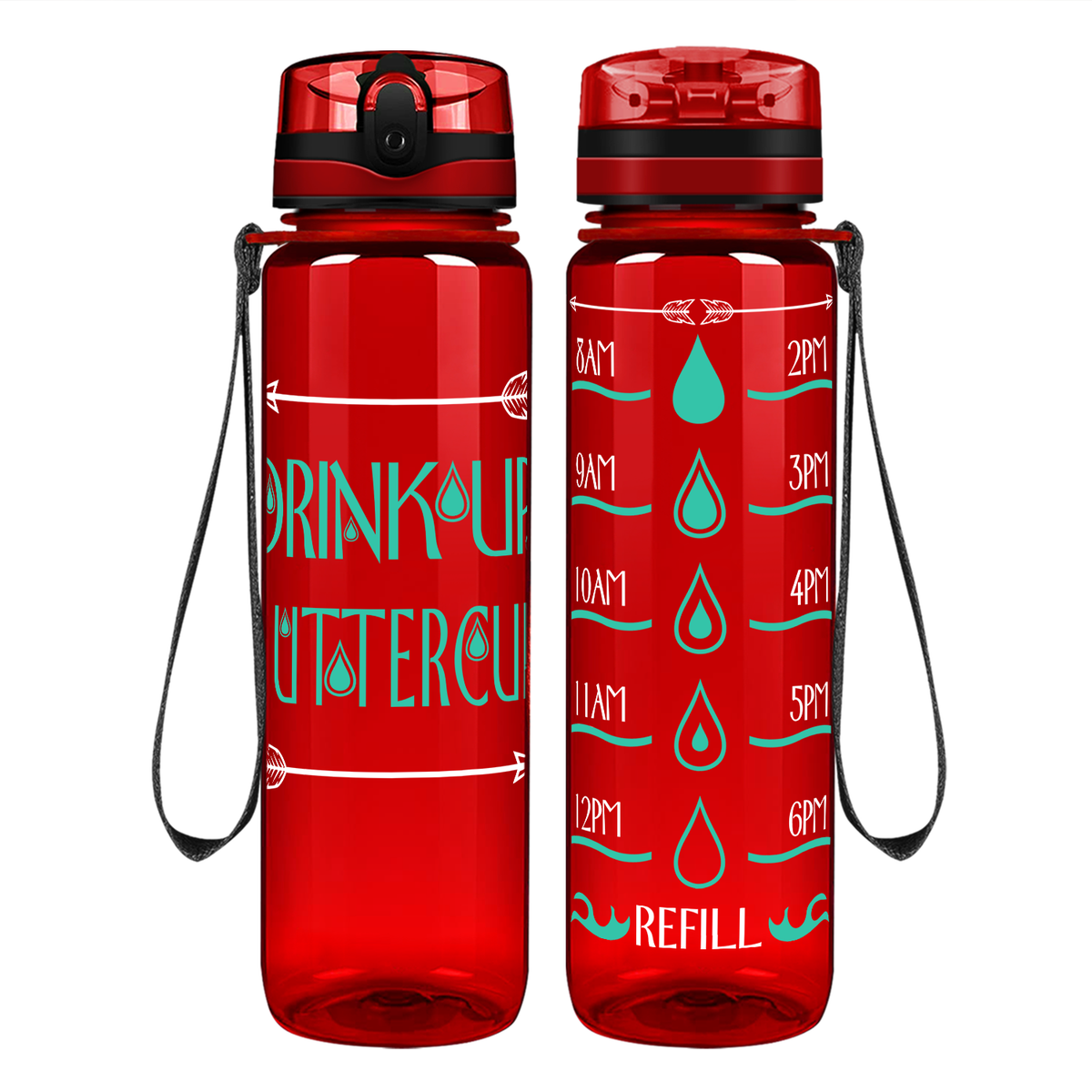 Buttercup Drink Up on 32 oz Motivational Tracking Water Bottle