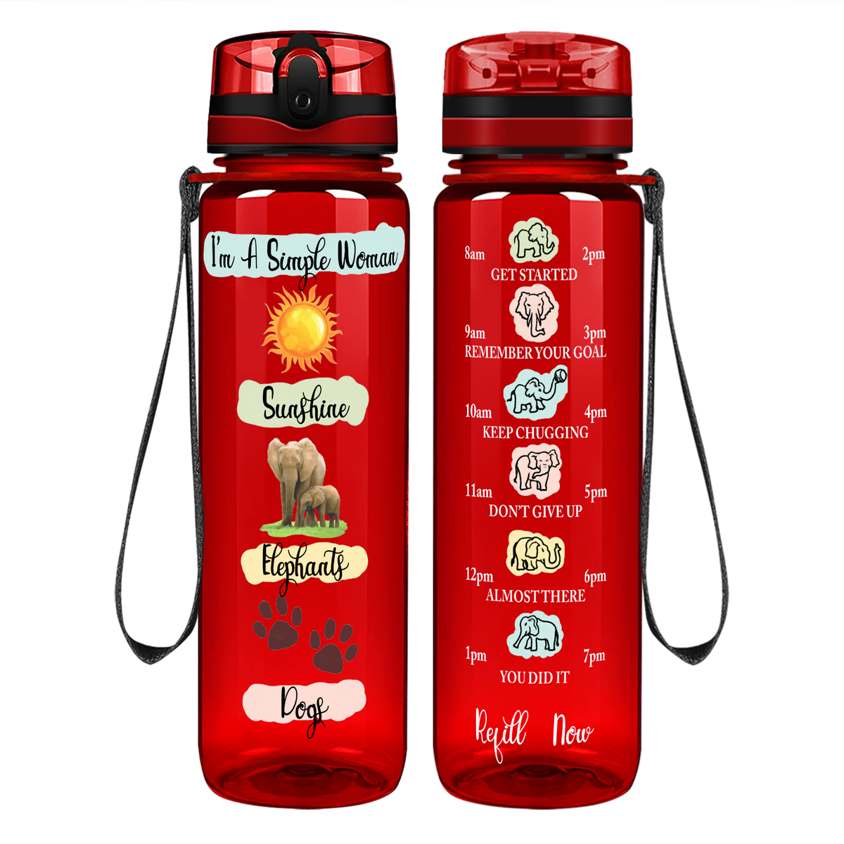 I'm a Simple Woman on 32 oz Motivational Tracking Water Bottle