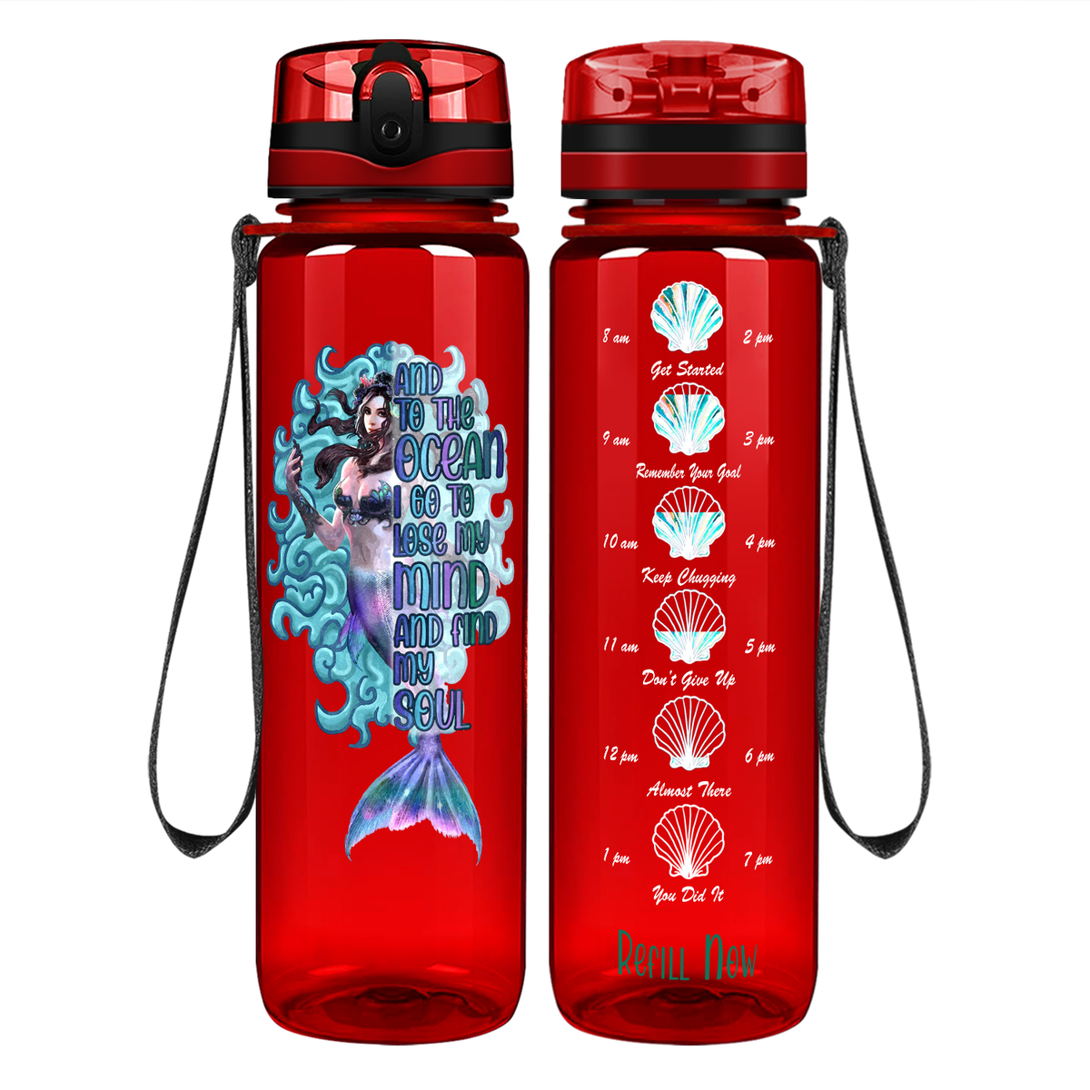 Find My Soul on 32 oz Motivational Tracking Water Bottle