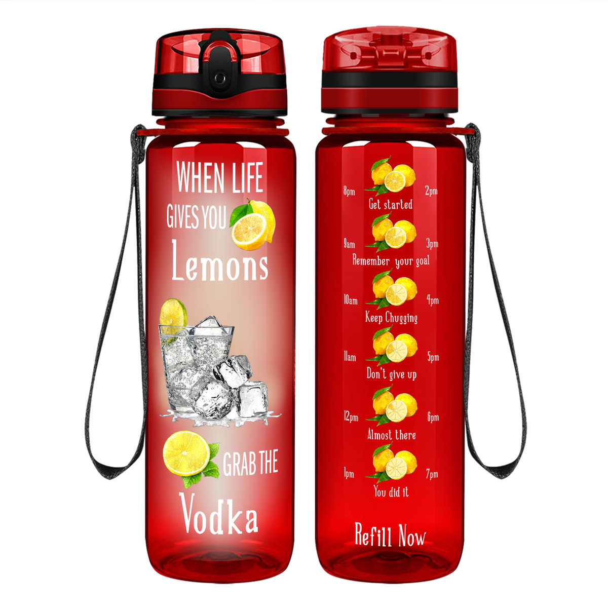 Grab the Vodka on 32 oz Motivational Tracking Water Bottle